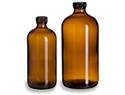 Large Amber Boston Round Bottles