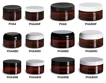 Amber PET Round Heavy Wall Jars