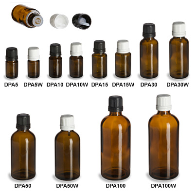 Amber European Dropper Bottles