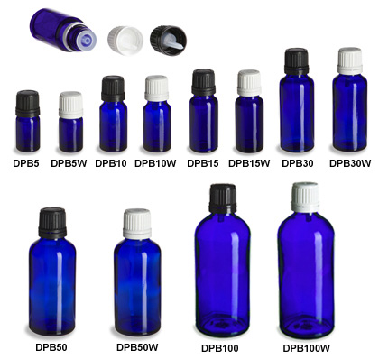 Blue European Dropper Bottles