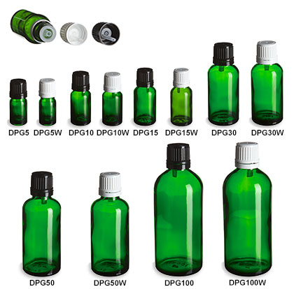 Green European Dropper Bottles