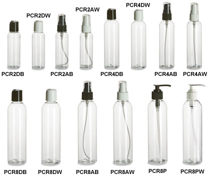 Clear PET Cosmo Round Plastic Bottles