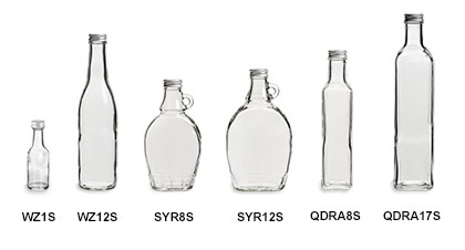 Sauce Bottles with Silver Metal Caps